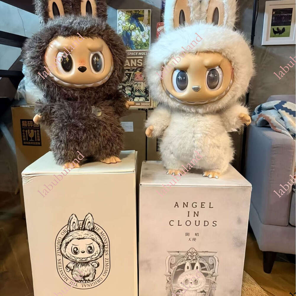 Labubu Zimomo Angel Chief 38cm Big Baby Vinyl Face Blind Box Plush Doll Ornament National Edition