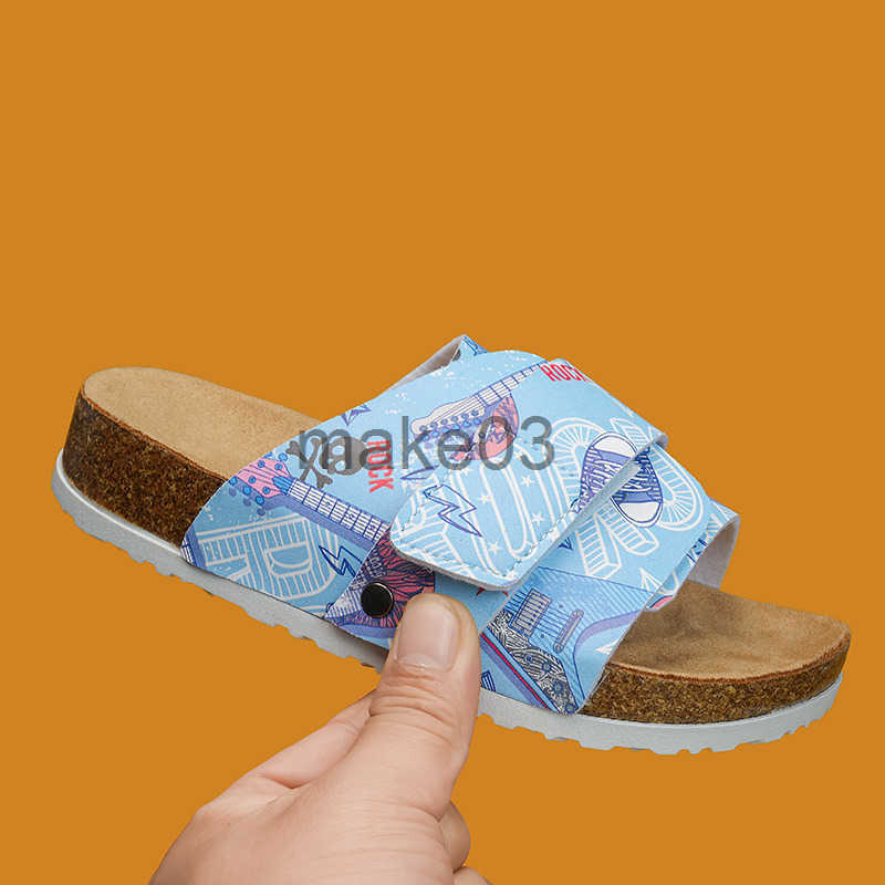 2025 Spring/Summer New Beach Cork Sandals for Children Boys and Girls One Word Shoes Boken Shoes Flip flops Trendy J250403