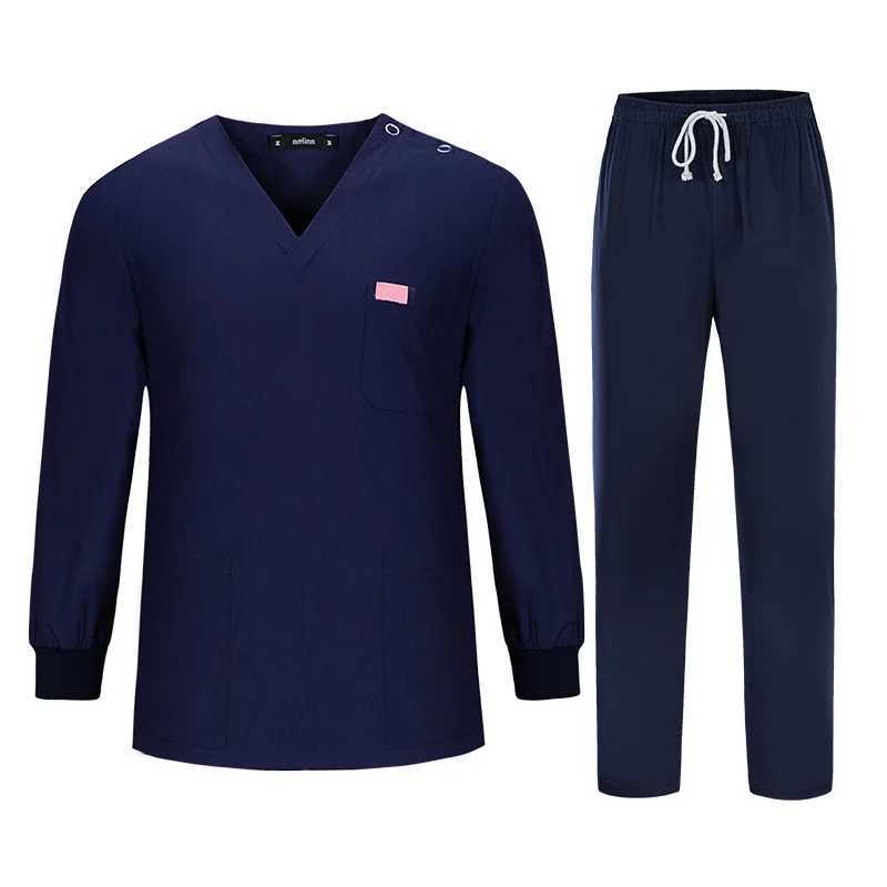 Long Sleeve Medical Uniforms Women Men Scrubs Sets Hospital Surgery Suits Doctors Nurses Accessorires Dental Clinic Work Clothes J251103