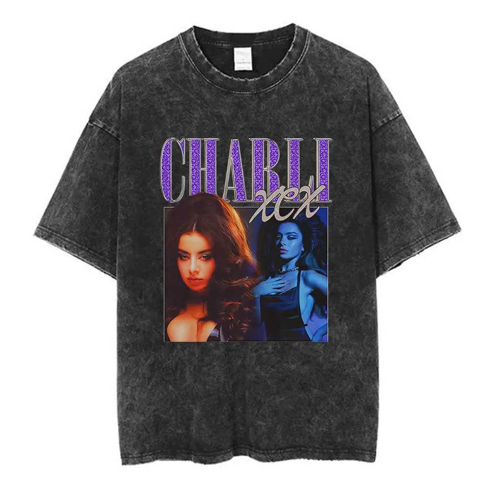 365 Party girl Brat Album Vintage Washed T Shirt Men Women Fashion Harajuku T-shirt Casual 100% Cotton Loose T-shirts X250403