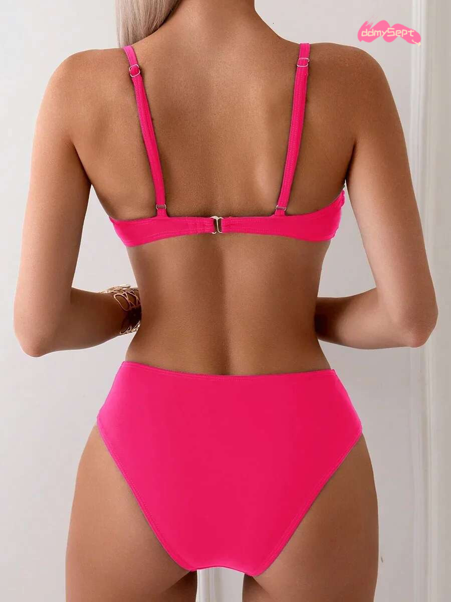 Sexy Bikini Women's Swimsuit 2025 Two-piece Swimwear High Waisted Bikinis Set Female Bathing Suit Push Up Swimming for Beachwear ddmySept
