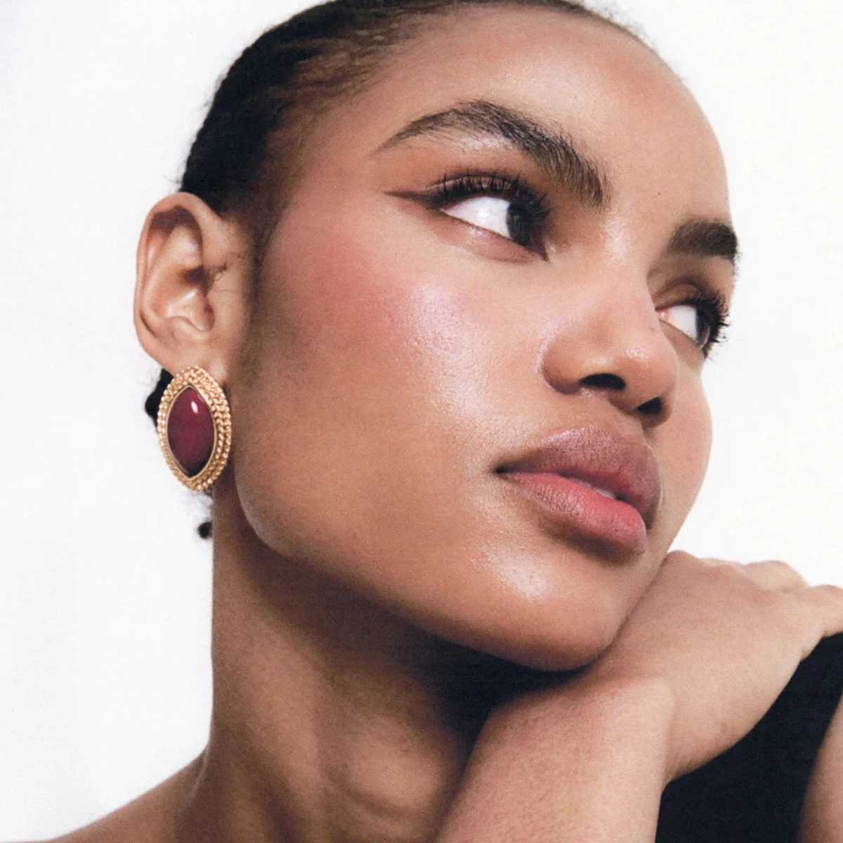 Uworlds best-selling waterproof 316L stainless steel metal geometric personalized daily stud earrings gold waterproof jewelry Y250401