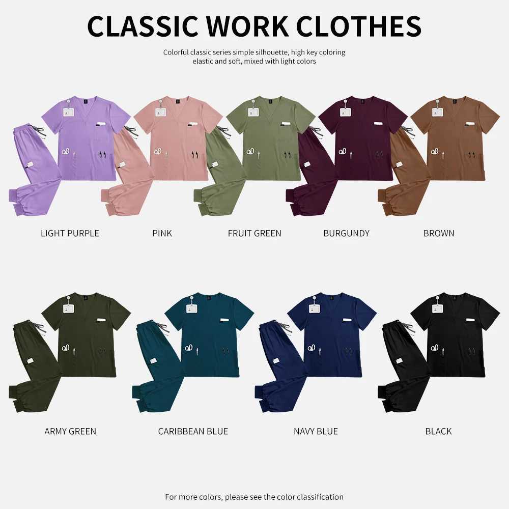 Breathable Hospital Uniforms Men Medical Scrubs Costume Women Short Sleeve Nursing Uniform Doctor Nurse Work Wear Sets J251103