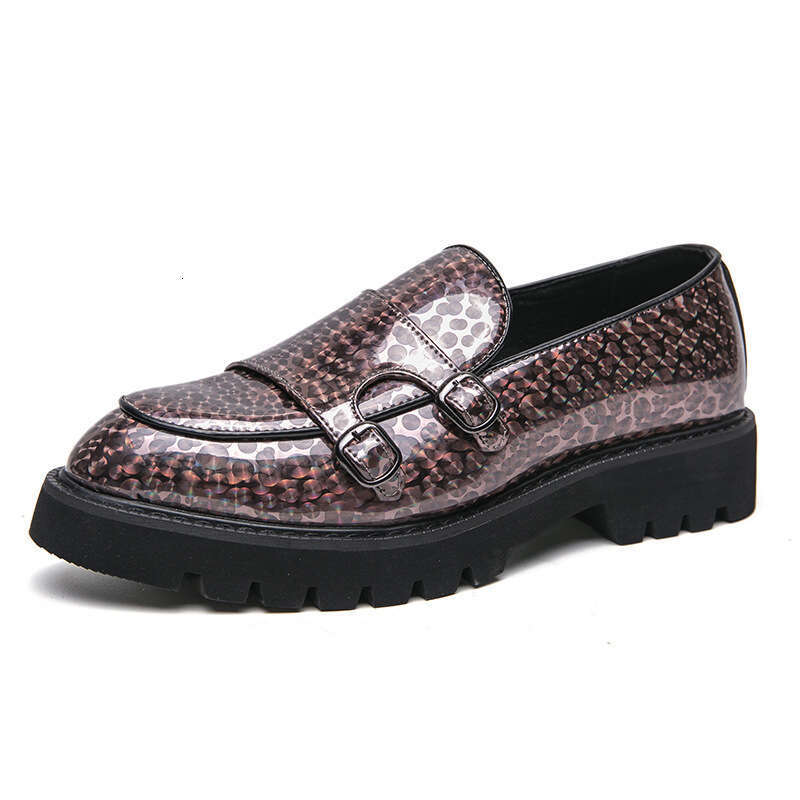 2024 shoes in plus size, new casual leather fashionable men's set shoes, trendy British style hair