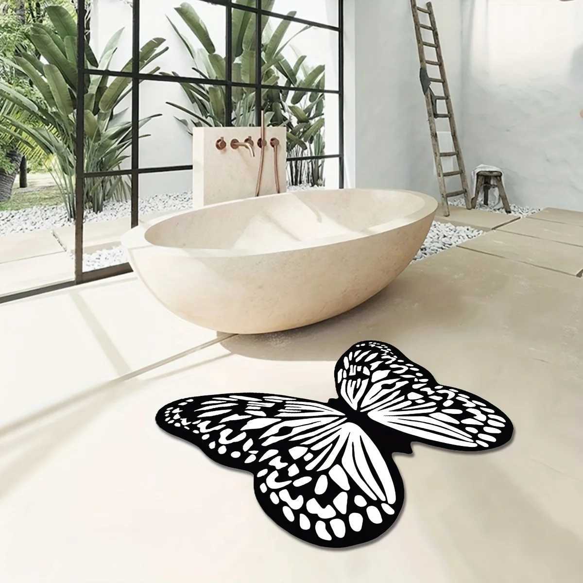 VIKAMA Beautiful Butterfly Shape Carpet Creative Doormat Bedroom Bedside Rugs Bathroom Mat Floor Mat Living Room Carpet Home Dec C251103