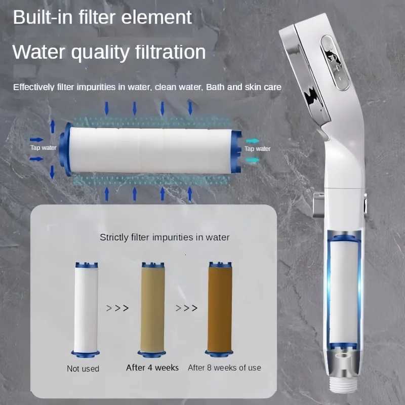 4 Modes High Pressure Shower s Water Saving Shower Adjustable One-Key Stop Water Massage Sprayer Bathro Accessories Y251103