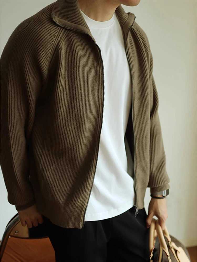 Autumn and Winter Warm Knitted Zipper Jaet for Men Casual Lightweight Open Cardigan Sle Anti-Ball Easy Care Ular TopT251103
