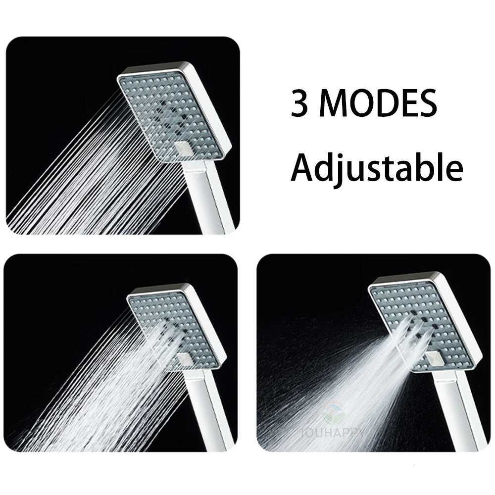 High Pressure Shower Adujstable 3 Mode Water Saving Rainfall Shower Nozzle Large Flow Shower Bathro Accessories Y251103
