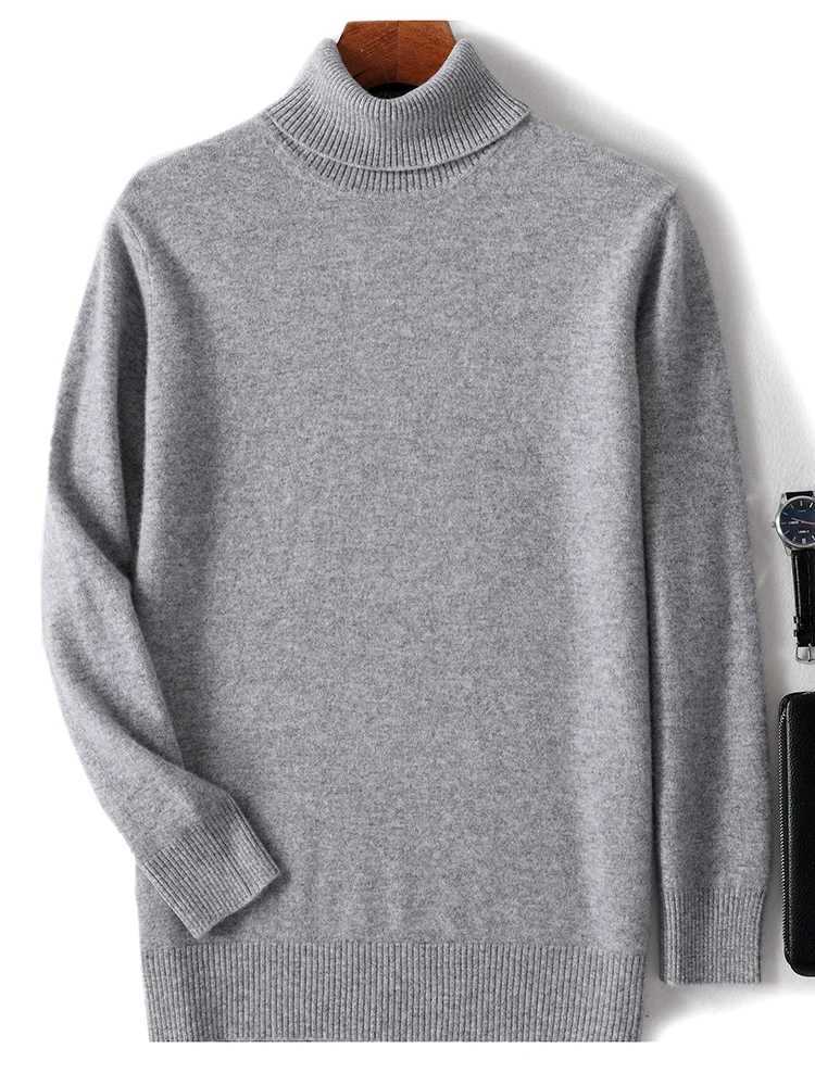 Autumn Winter Men Wool Turtleneck Pullover Long Sleeve Basic Cashmere Sweater 100 Merino Wool Knitwear Smart Casual ClothingT251103