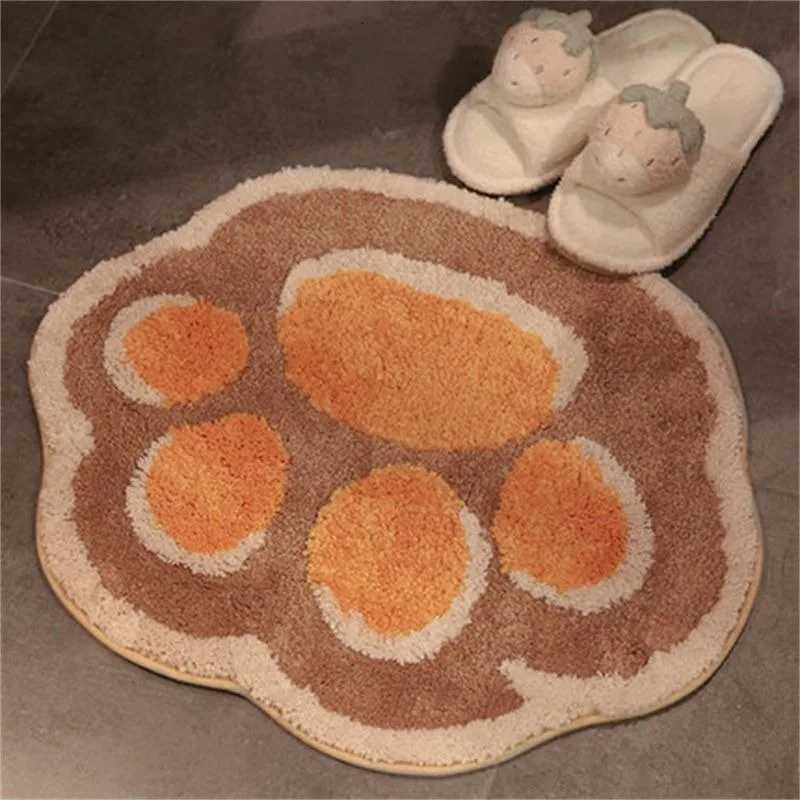 Cartoon Cats Paw Carpet Non-slip Water-absorbent Bathroom Bedroom Floor Mats Home Decoration Feet Pads Cute Fluffy Rugs Ins C251103