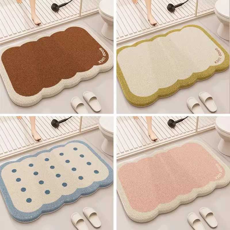 Thicked Coral Velvet Bathroom Mat Carpet Shaped Absorbent Mat Toilet Door Carpet Non-Slip Mat Absorbent Mats Toilet Foot Mats C251103