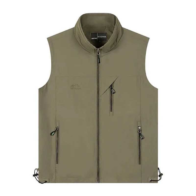 2024 New Fashion Mens Vest Windproof Solid Sleeveless Jacket Motorcycle Ourdoor Waterproof Biker Vest for Men Clothing X250403