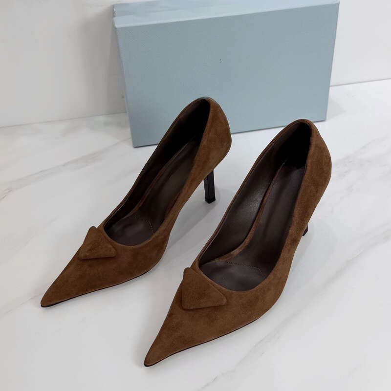 designer pumps slingback pointed toe kitten heels Women Suede Leather High Heels Graphic Pattern Multicolor Mesh Upper Comfy Insole Non Slip Outsole With Box