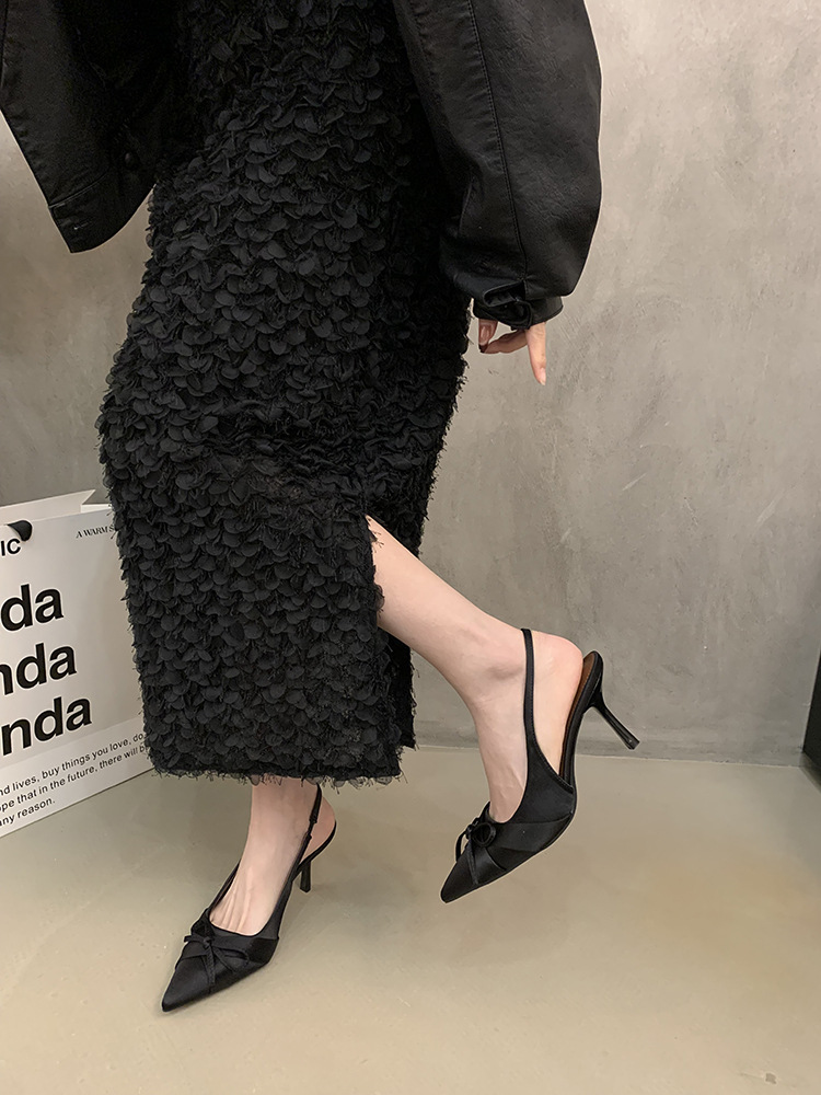 2025 New Free shipping deisgner for womens dress shoes khaki black pink Summer new French bow sandals and high heels