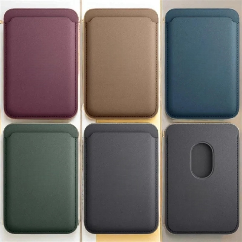 Original Apple For Magsafe Magnetic Leather wallet Magnetic Card holder Case For iPhone 17 pro max 13 16 15 12 14 Pro Max Plus Phone Leather Bag Offic