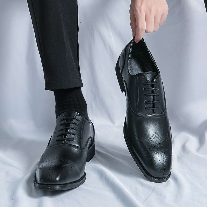 Oversized sizes 38-46, men's business British leather shoes, polished formal shoes