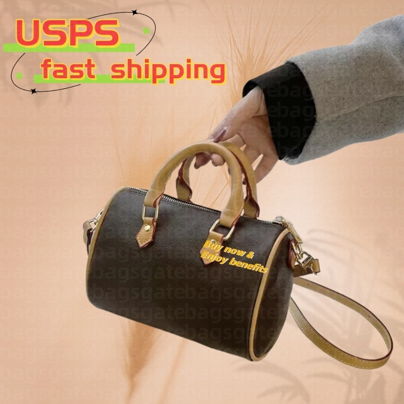 Designer Mini Shoulder Bag Women's Leather Canvas Skew Luxury Nano 16cm 20cm Embossed Handbag Brown Floral Handbag