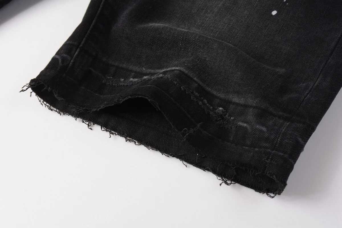 Denim jenas Shorts American Strt High Quty Irregular Inkjet Jeans Men Women All-match Pants X2504031