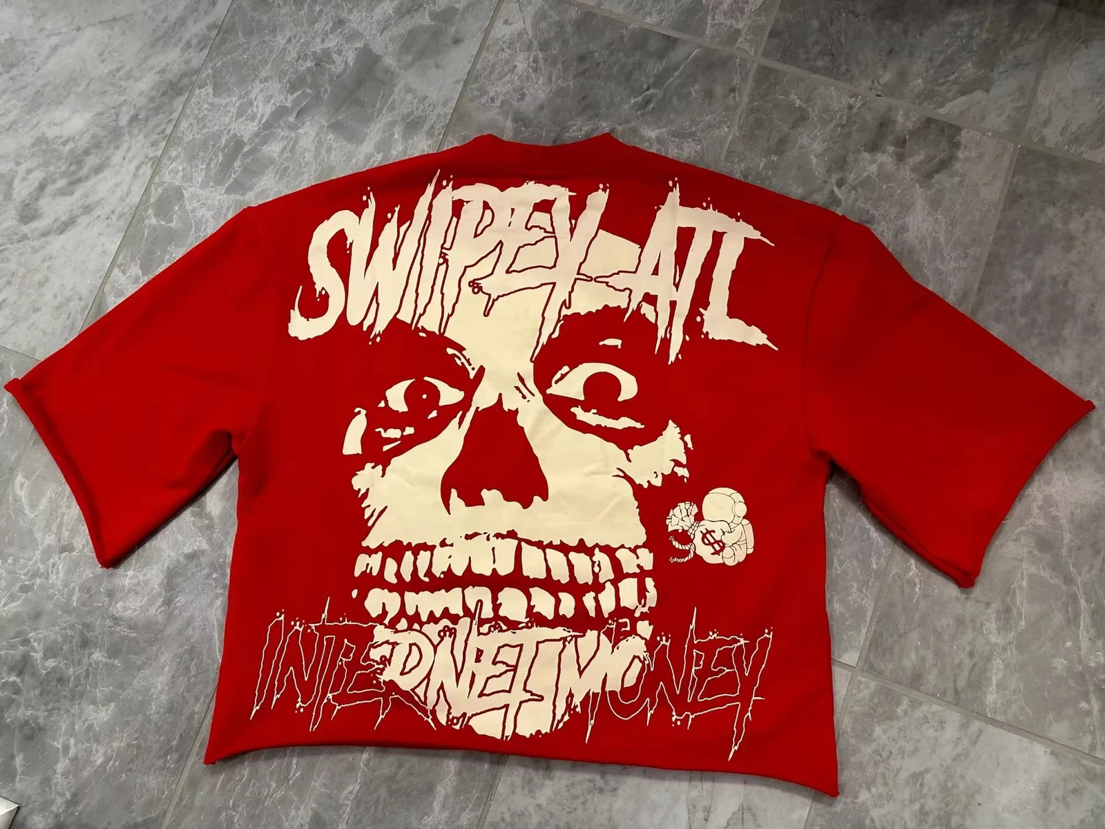 Y2K Vintage Gothic Skull Graphic Print T-Shirt Men Oversized Casual Pure Cotton Short Sleeve Tshirt Streetwear Women Cropped Top 250402