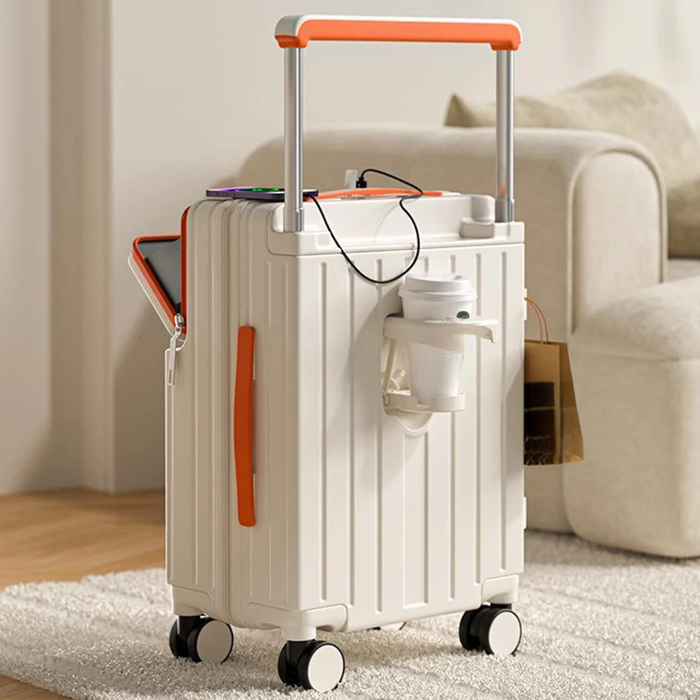 20/22/24/26 Inch Rolg Suitcase Wide Handle Front Opening Carry-on Cabin Lage Laptop Bag Password Travel Trolley Case 2025