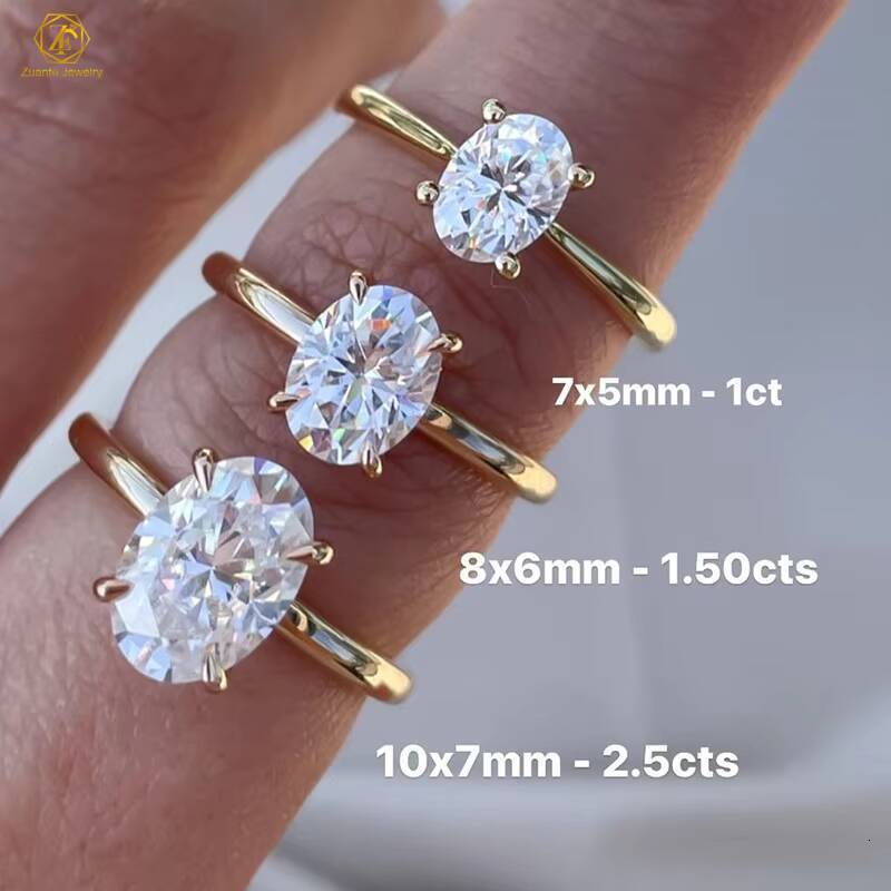 Wholesale IGI Certified HPHT CVD VVS Lab Grown Oval Diamond 3CT 4CT 5CT 14K 18K Solid Gold Jewelry Engagement Ring Women