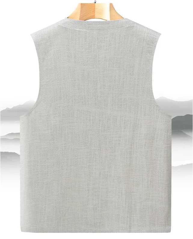 Mens Vest Dress Linen Waistcoat Jacket Male Formal Gilet For Mens Jeans Summer Casual Business Victorian Clothing X250403
