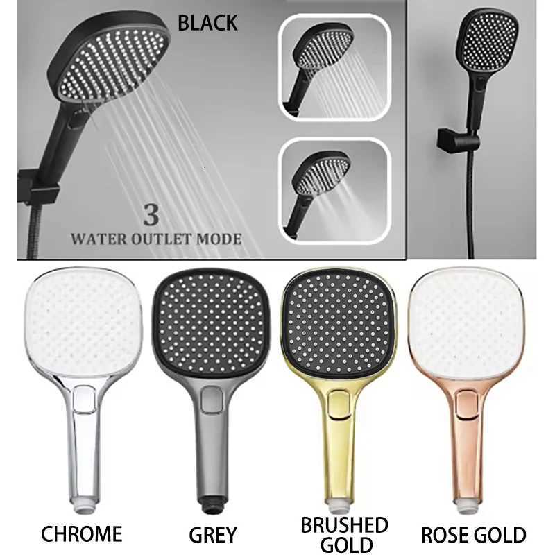 Bed Gold ABS Hand Shower iti-Function Handheld Shower for Bathro Chre Grey White Black Rose Gold Shower Replace Y251103