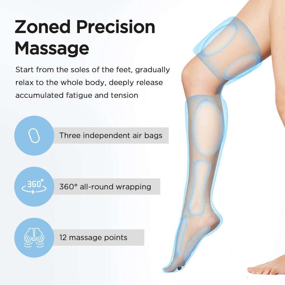 Thighs Calf Foot Massager Full Leg Airbag 3-Level Air Compression Health Care Relax
