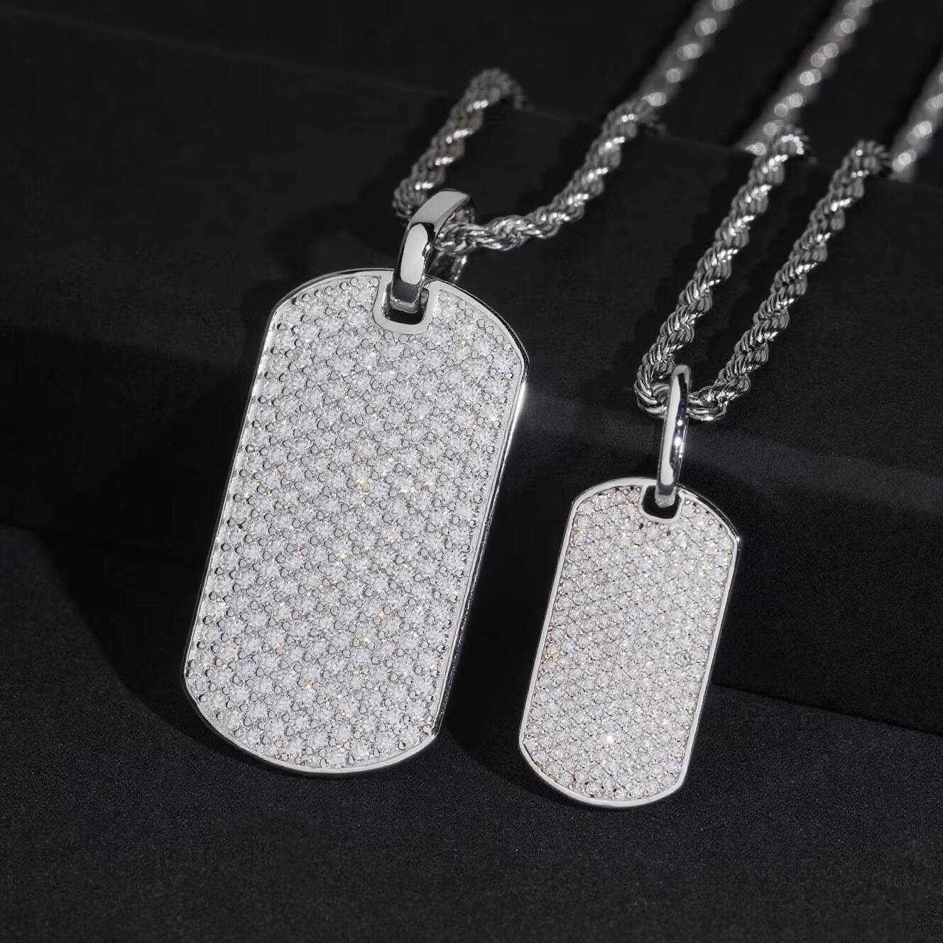 Custom Iced Out VVS Moissanite Dog Tags Hip Hop Pendant Pass Diamond Test 925 Sterling Silver 18K Gold Plated Fine Jewelry Men