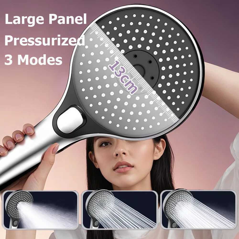 New 135mm Large Panel Pressuri Shower 3 Modes Water Saving Spray Nozzle Massage Rainfall Shower Bathro Accessories Y251103