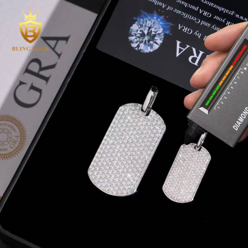 New Fashion Design Pendant Moissanite 925 Sterling Silver Hip Hop Iced Out Pass Diamond Tester Moissanite Pendant