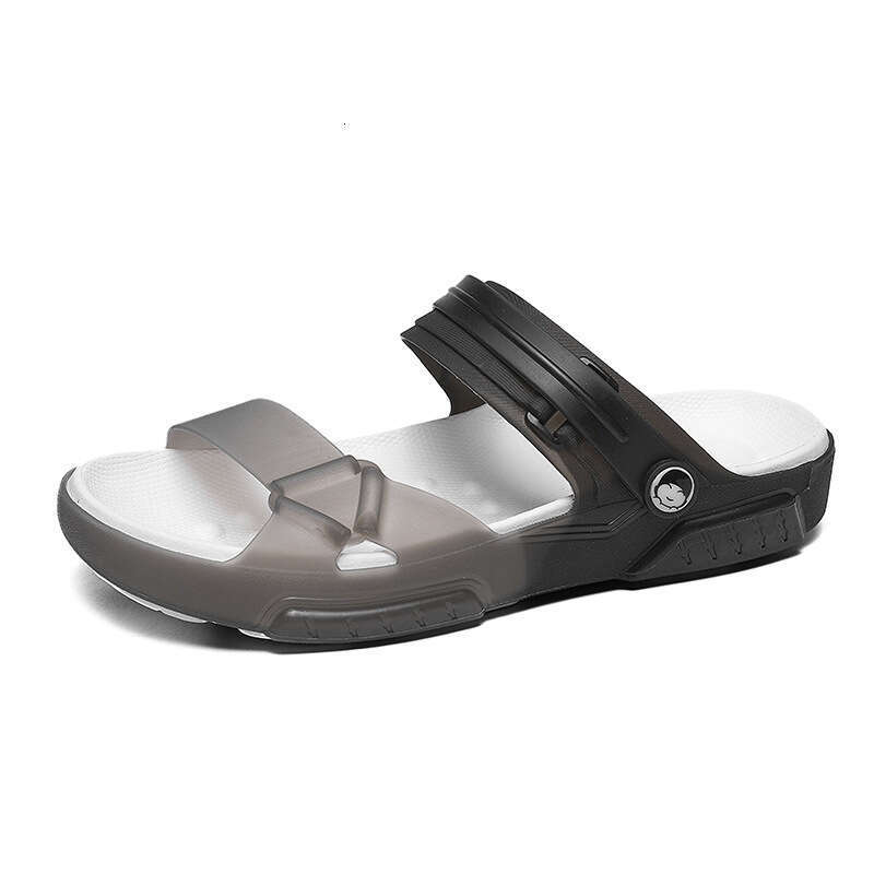 Large size men's thick soled perforated shoes 2024 new summer jelly opening fashionable outdoor beach sandals for men