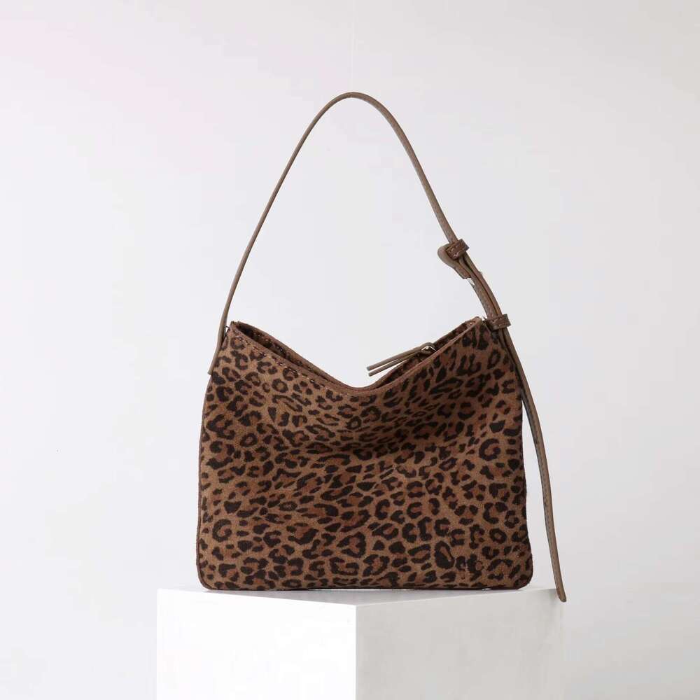 Luxury bag designer new fashion leopard print suede leather small tote bag niche high-end handbag cross-body D bag