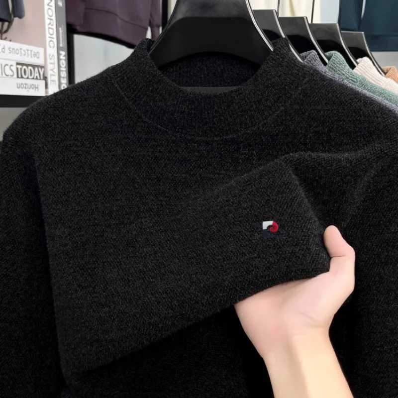 Fashion luxury embroidered knitted mens sweater high-end brand soft plush warmth round neck trend versatile pullover casual topT251103
