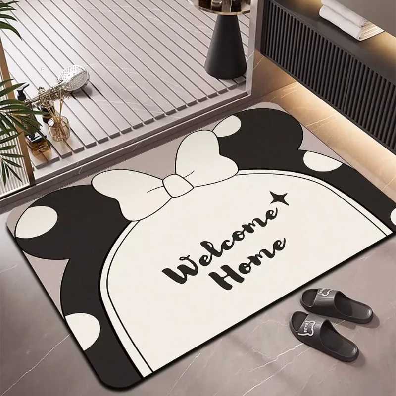 Diatom mud cushion bathroom water absorption quick drying non-slip toilet door household foot cushion cartoon carpet cushion C251103