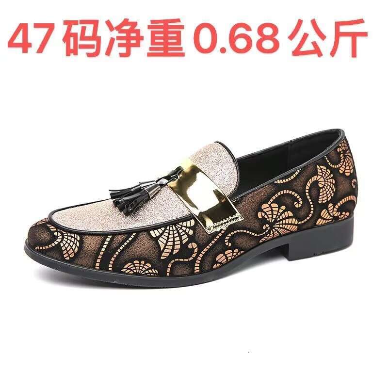 2024 Large Size Spring New Fashion Men's Foot Set Pointed Leather Shoes Trendy Rest