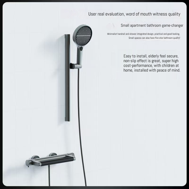 MILUO Safety Bathroom Set with Anti-Slip Handrail K1 Dual-Function Safety Shower Set for Seniors, Children, and Pregnant Women