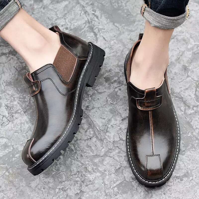 2024 new plus size casual business leather low top matte men's workwear shoes, big toe shoes