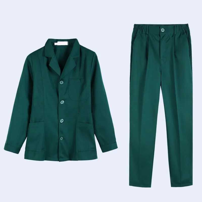 Nurses Longsleeved Womens Short Split Suit Dark Green Hemodialysis Operating Room Emergency Department Hospital Medical Work J251103