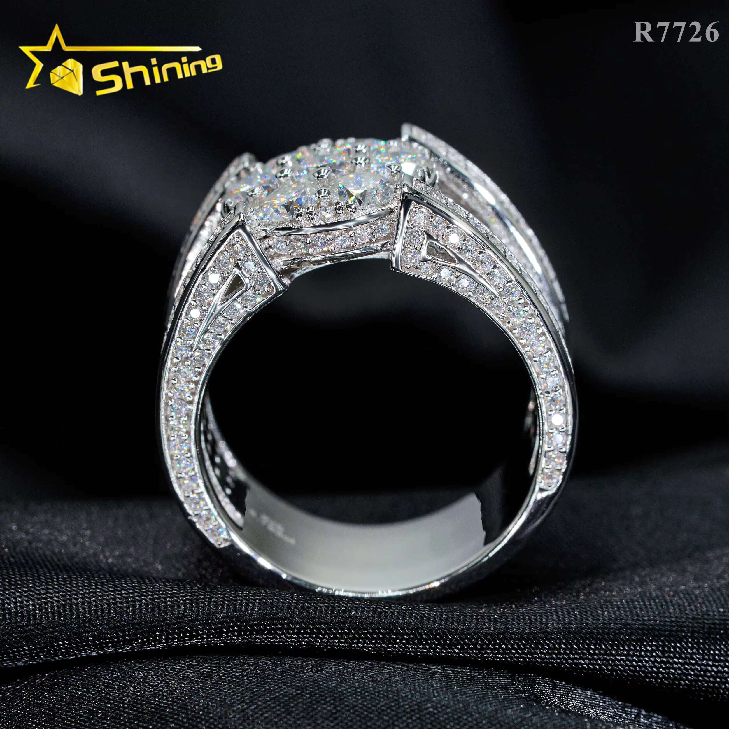 Hip Hop Jewelry Hip Hop Men Ring 925 Silver Iced Out Moissanite Ring Pass Diamond Tester Diamond Ring Moissanite Men