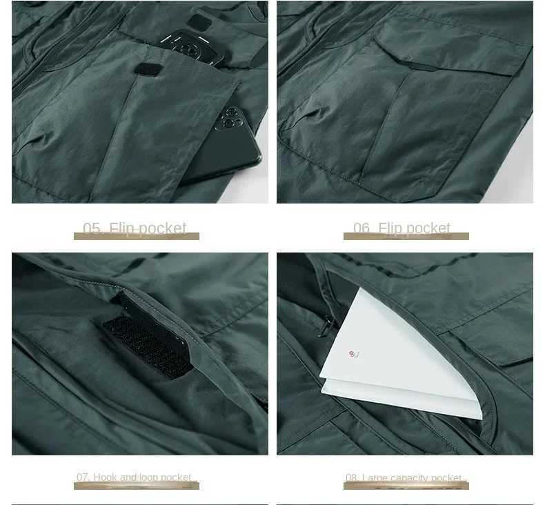 Waistcoat Men Multi-pocket Vest Tactical Military Motorcyclist Mens Coat Summer Sleeveless Jacket Work Coats Hunting Vests Man X2504031