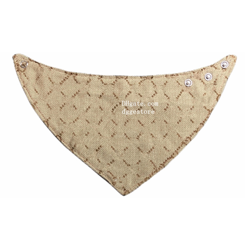 free shipping Dog Bandanas with Button Thick Triangle Bibs Dual Layer Soft Cotton Scarf for Small Medium Large Boy Girl Puppy Cat Pet Letter Kerchief 