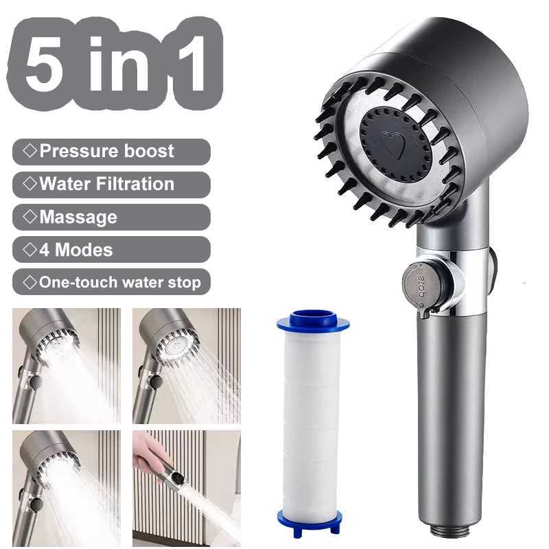 5in1 Shower filter four modes bathro accessories massage shower replete for shower s knobs showers parts fixture Y251103
