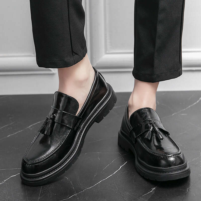 Large Business Tassel Small Leather 2024 Spring and Autumn New Edition British One Step Shoe Set Leg Fu Shoes for Men