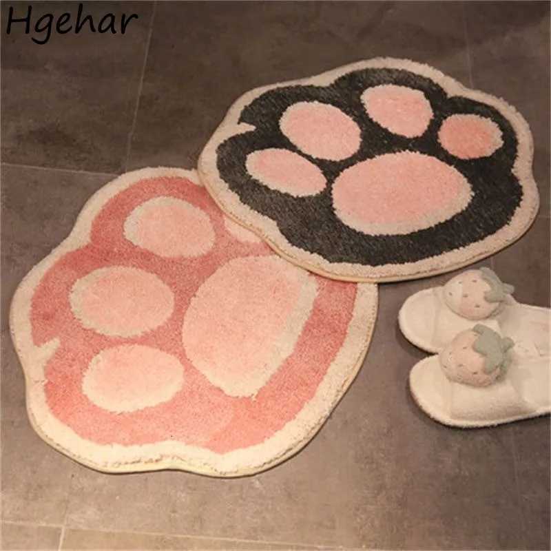 Cartoon Cats Paw Carpet Non-slip Water-absorbent Bathroom Bedroom Floor Mats Home Decoration Feet Pads Cute Fluffy Rugs Ins C251103