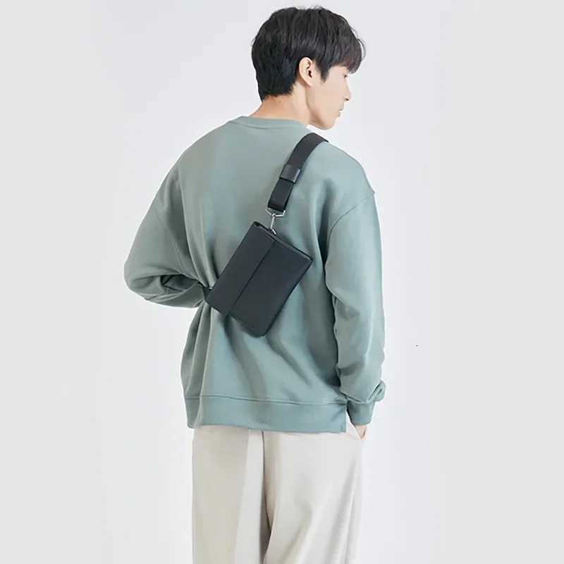 Brand Men Shoulder Bag Pu Leather Korean Messenger Bags for Man New Small Male Crossbody Chest Phone bag Designer Handbags BlackW251103