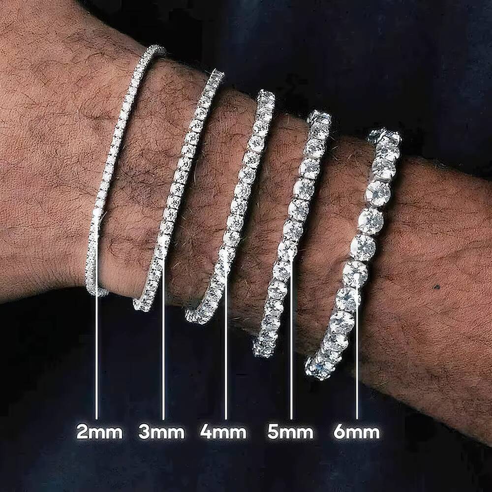 Wholesale Custom Pass Diamond test 925 Sterling Silver Moissanite Bracelet Iced Out Chain Link Hip Hop Fine Jewelry Women Men