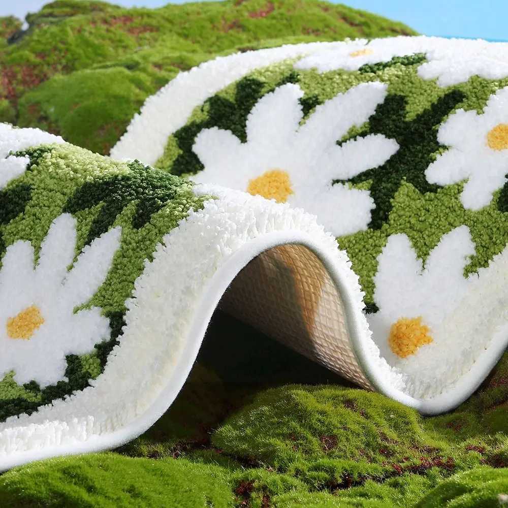 Small Fresh Floral Bathroom Floor Mat Non-Slip Soft Durable Absorbent Floor Mat 3050cm Carpet Bathroom Entrance C251103