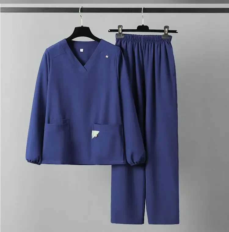 Long Sleeve nurse scrubs sets Medical Clothes Scrubs Nursing Pants Women Thin and Light Fabric Elastic Medical Uniforms Summer J251103