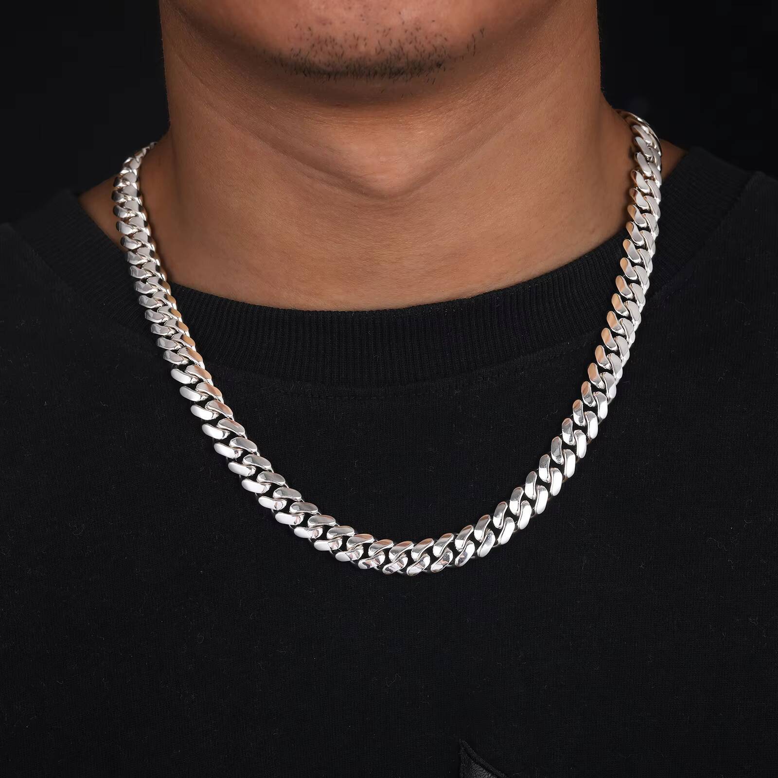 Classic Handmade Miami Cuban Link Chain Hip Hop Jewelry 610mm Custom 925 Sterling Silver Cadenas Cubanas Fashion Men Necklace